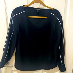 Banana Republic black with white stripe top